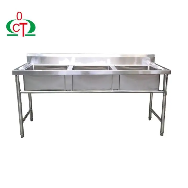 Commercial Kitchen Triple 3 Compartment Stainless Steel Sink New Style 201/304 for Hotels & Restaurants