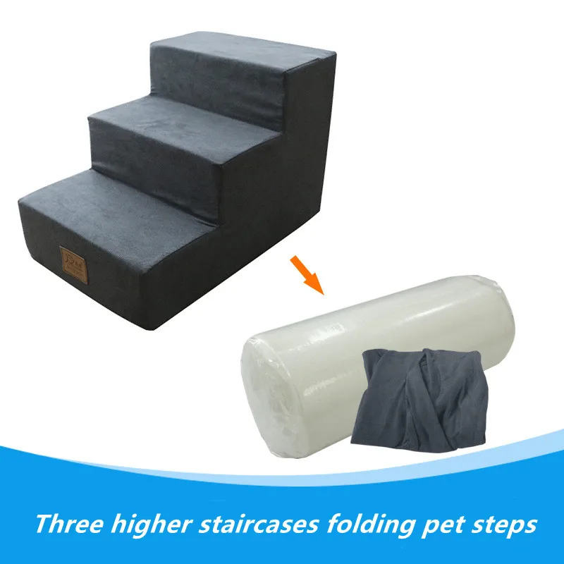 Portable Pet Stairs Steps House Small Anti-slip Pet Stairs Ladder Ramp Amazon Hot Sale Folding Ramp Climb Stairs For Dog Cat