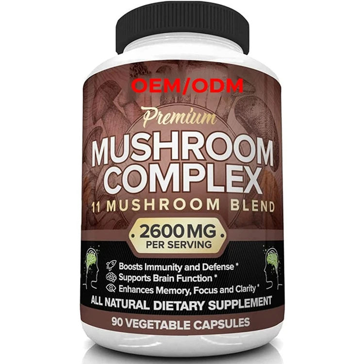 90 Capsules 11 Organic Mushrooms Nootropic Complex Mushroom Supplement