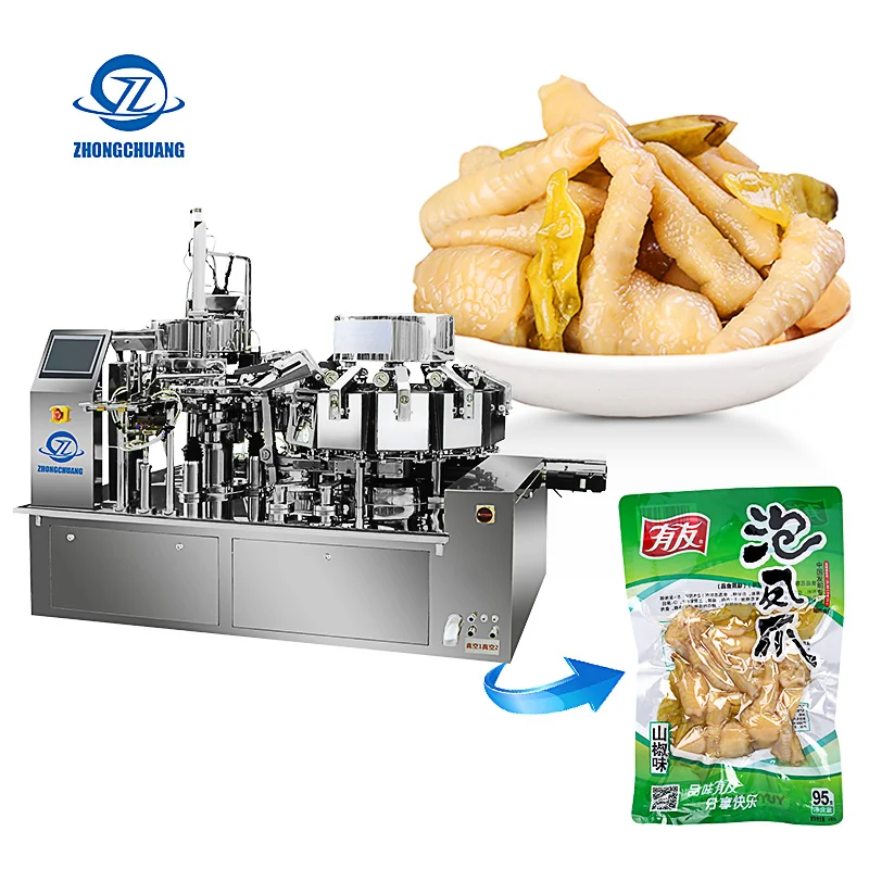 High Quality Continuous Cabinet Type Preservation Sealer Dry Food Egg Small Fish Vegetable Automatic Vacuum Packing Machine