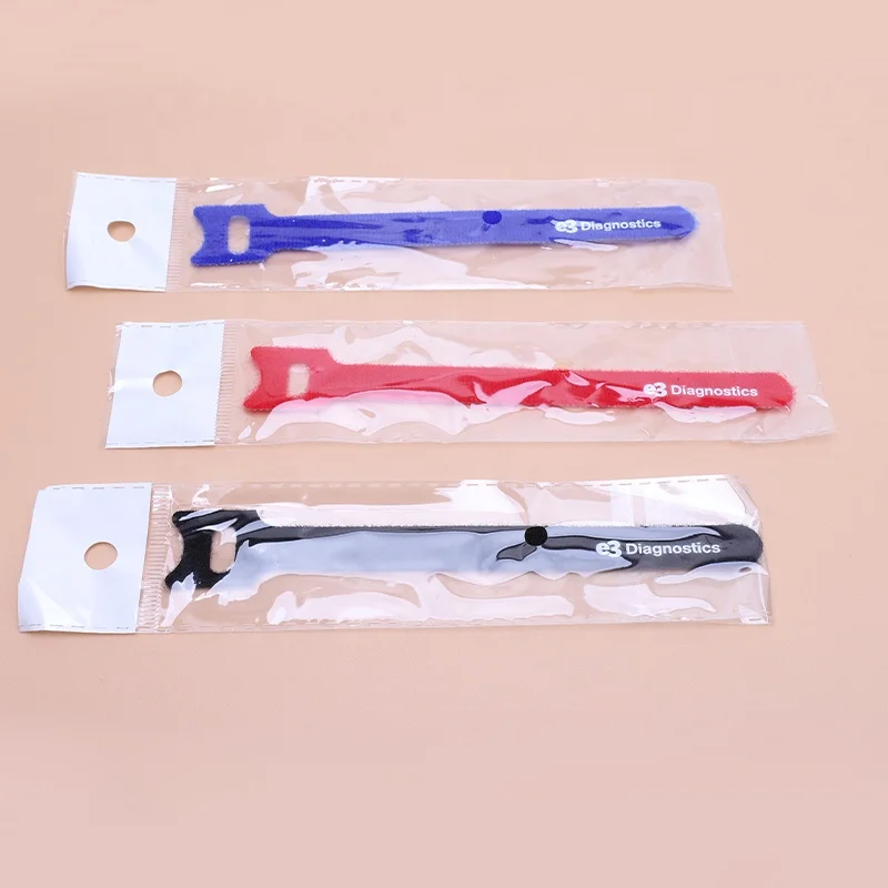 Black Nylon Hook Loop Cable Tie With Custom logo