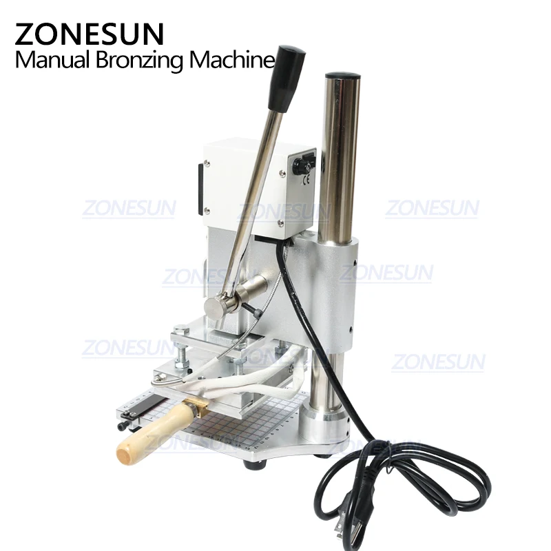 ZONESUN ZS100 New Embossing Manual Leather Paper Wood Machine Heat Press Machine Letters Hot Foil Stamping Machine