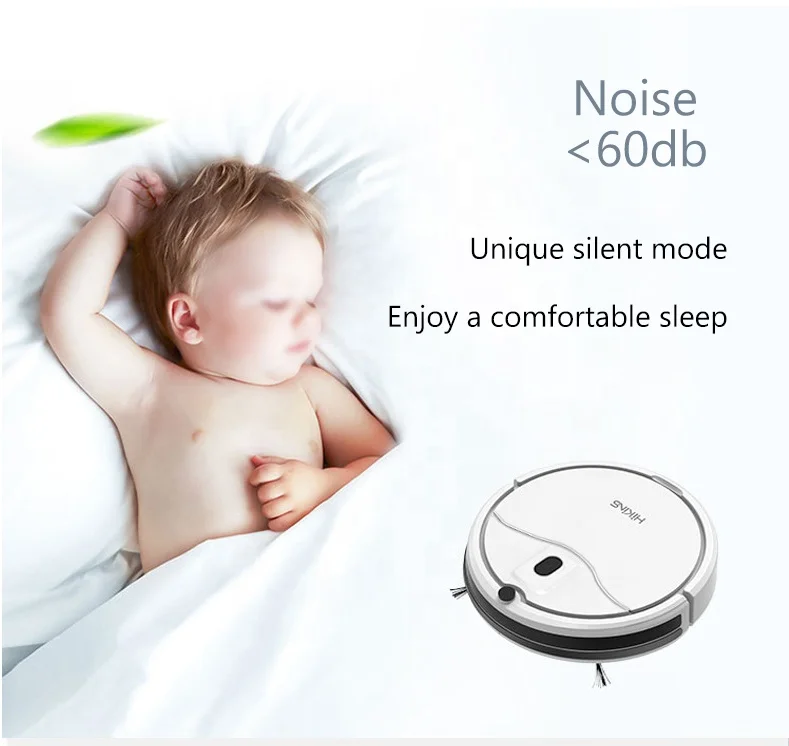 Hikins HKS-805 Wifi Auto Self Cleaning Wet Mop Automatic Mop Commercial Mini Robot Vacuum Cleaner with Wiping Function