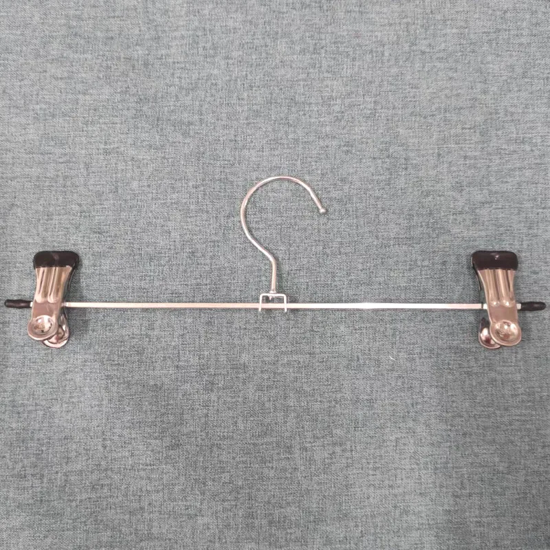 Premium Household Clothes Hanger Metal Galvanized Clothes Trousers Hanger with Clips