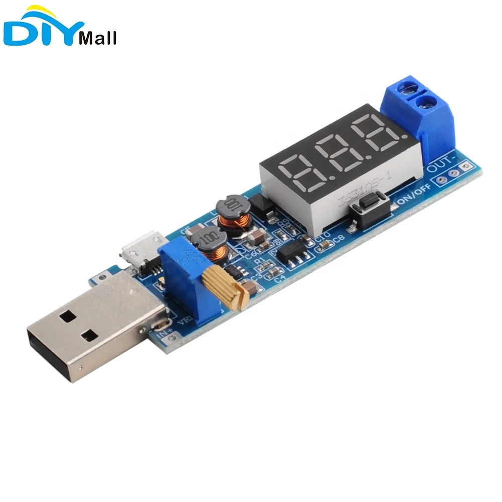 USB Step UP/Down Power Supply Module DC-DC 5V to 3.3V 9V 12V 24V Adjustable Out DC 1.2V-24V Boost Buck Converter