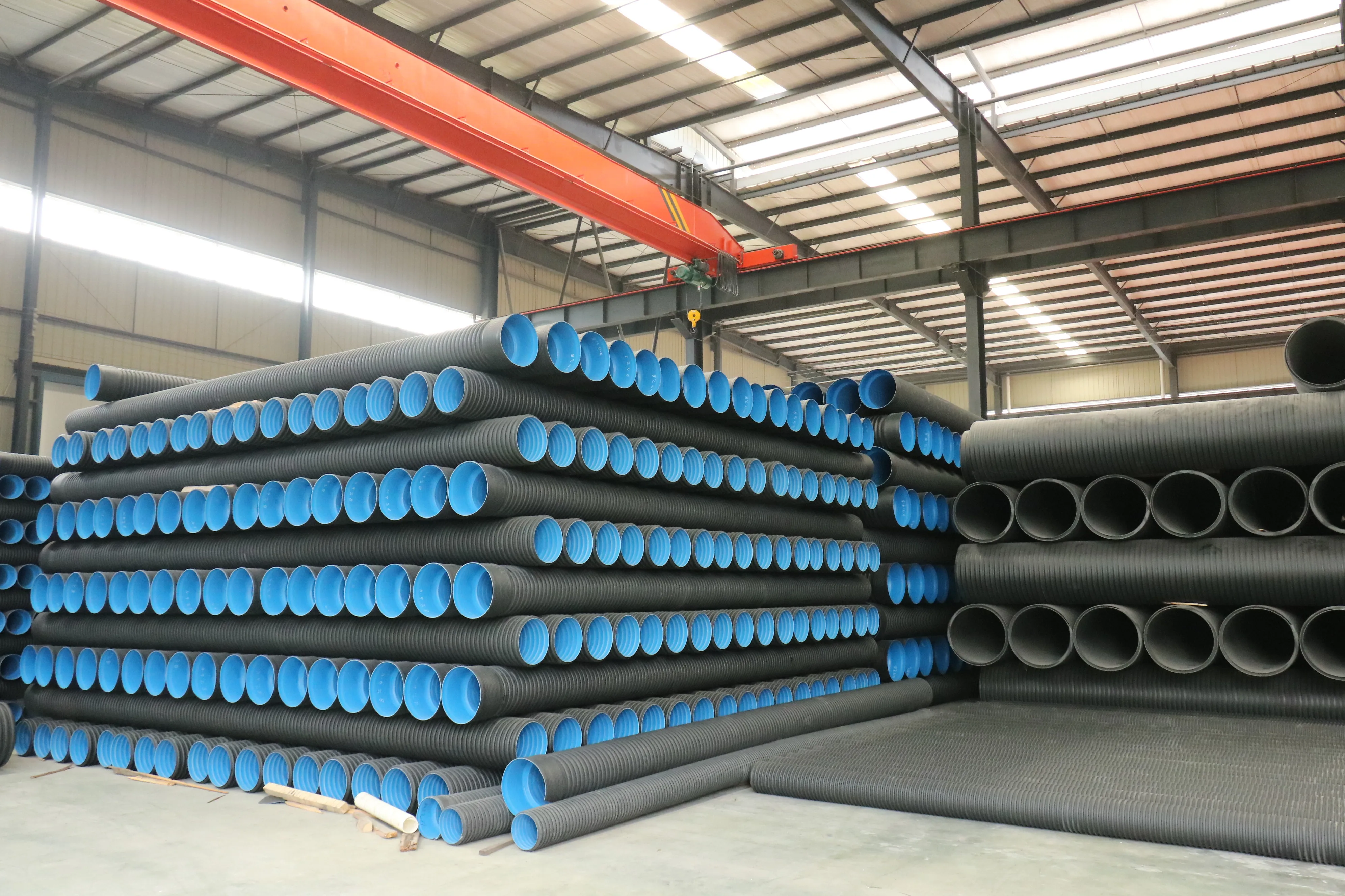 High Pressure 6mm Thick Double-Wall Corrugated PE/PP/PPS Plastic Drainage Pipe Soft Head Socket Connection Moulded EPDM NBR