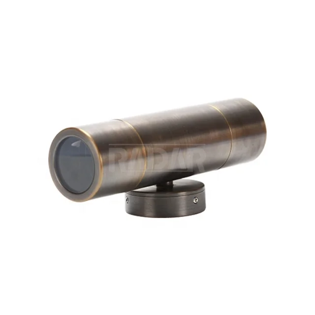 up and down light Low voltage cast brass straight tube recessed wall led spot light with 2pcs mr16 led source power wall mount