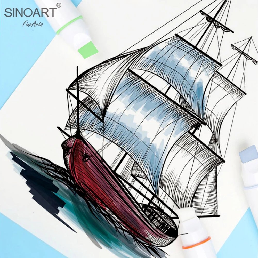 SINOART Jumbo Acrylic Paint Marker,16mm fine tip,Replaceable Tips, Water-Based, Art Supplies for Rocks, Canvas, Glass,etc