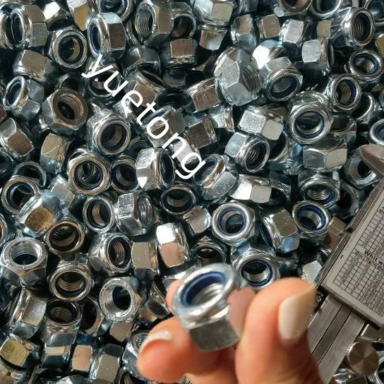 4.8 Grade 8.8 Grade Galvanized  DIN985 M3 M6 M8 Hex Nylon Insert Hex Lock Nuts