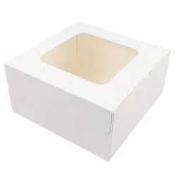 Disposable Window Cake Box White Paper Baking Box Square Cardboard Cupcake Box