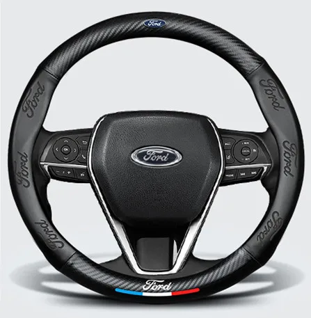 Подходит для роскошных автомобильных аксессуаров кожаный рельефный удобный сенсорный чехол на руль автомобиля четырех сезонов