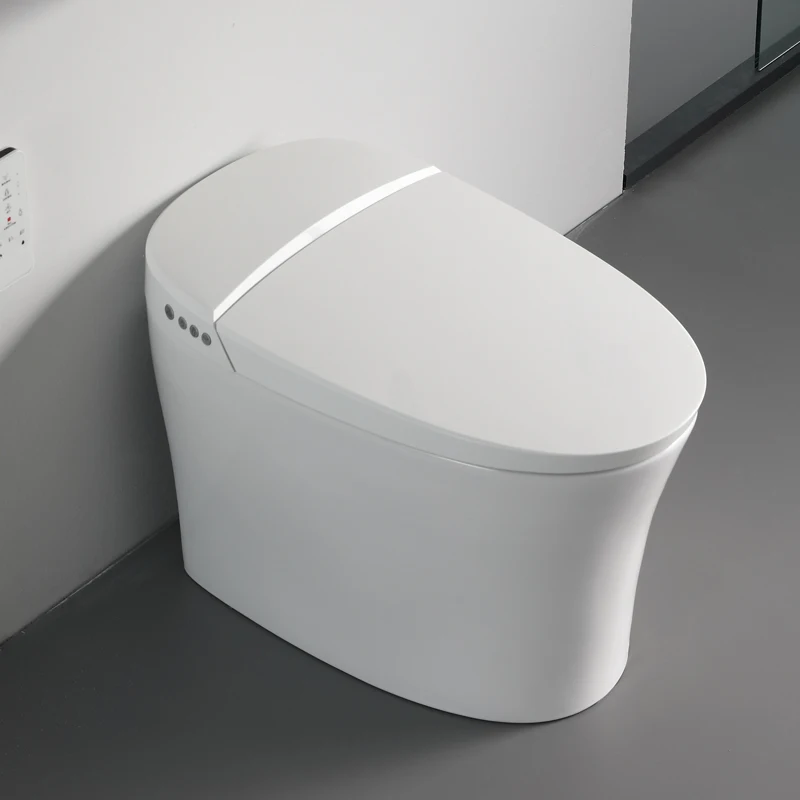 Hotel one piece tankless ceramic electric intelligent smart toilet with bidet