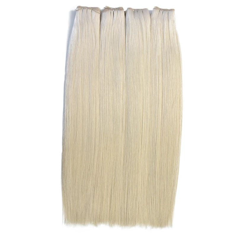 HaiYi Salon Professional Double Drawn Human Extension Hand Tied Virgin Remy European Handtied Weft Hair