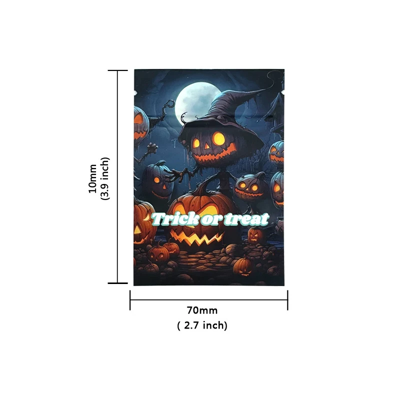 Wholesale Halloween Series 1g Smell Proof Cartoon  Ziplock Bag Edible Mylar Bags For Candy