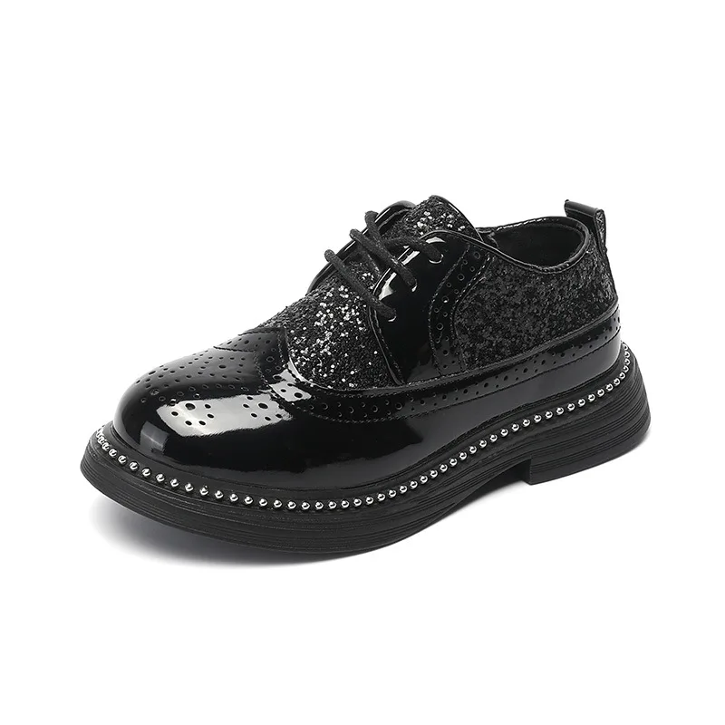 Детская кожаная обувь, кожаная мягкая подошва для детей, новинка, весна-осень, для выступлений, чёрная, для маленьких мальчиков, для студентов на английском, лето