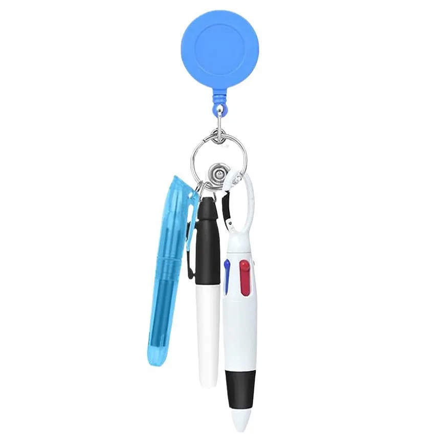 Wholesale Mini Highlighter Retractable With Keychain Clip Permanent Highlighter Pen Set For Nurse
