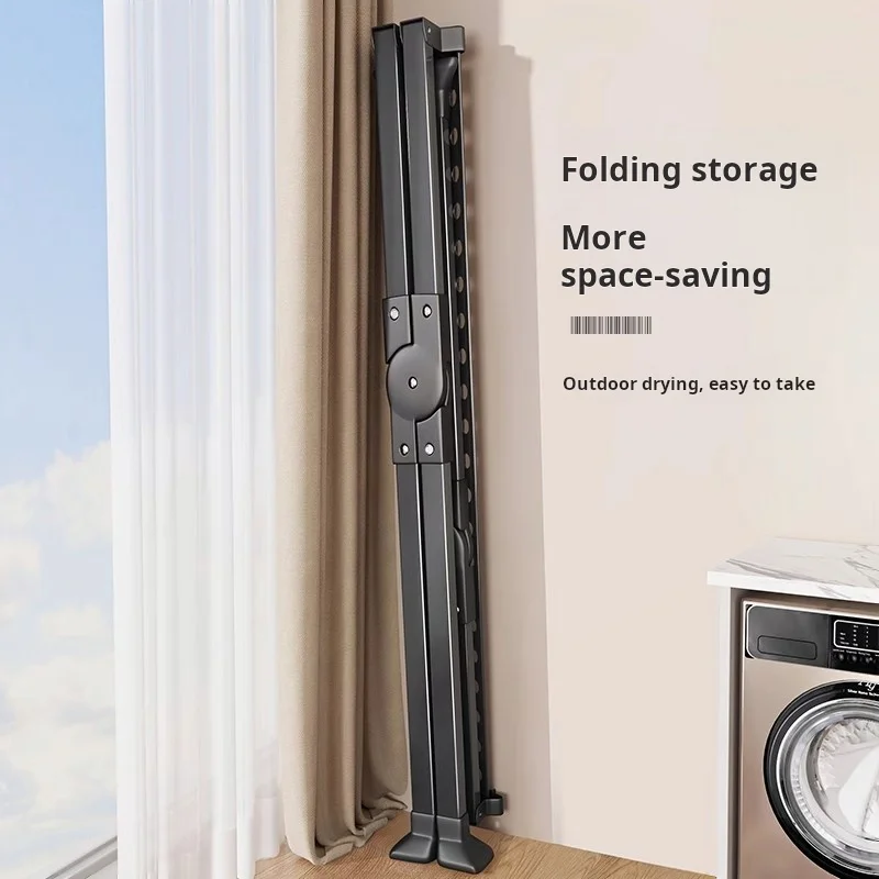 Clothes Hanger Indoor/Outdoor Telescopic Drying Rack Sandbar Floor-to-Ceiling Folding Balcony Stand Quilt Artifact Coat Stand