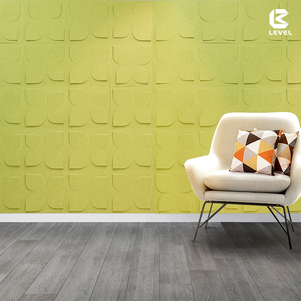 Leveltech Colorful 100% Recyclab Material Decorative Wall Panel Polyester Fiber Acoustic Panel