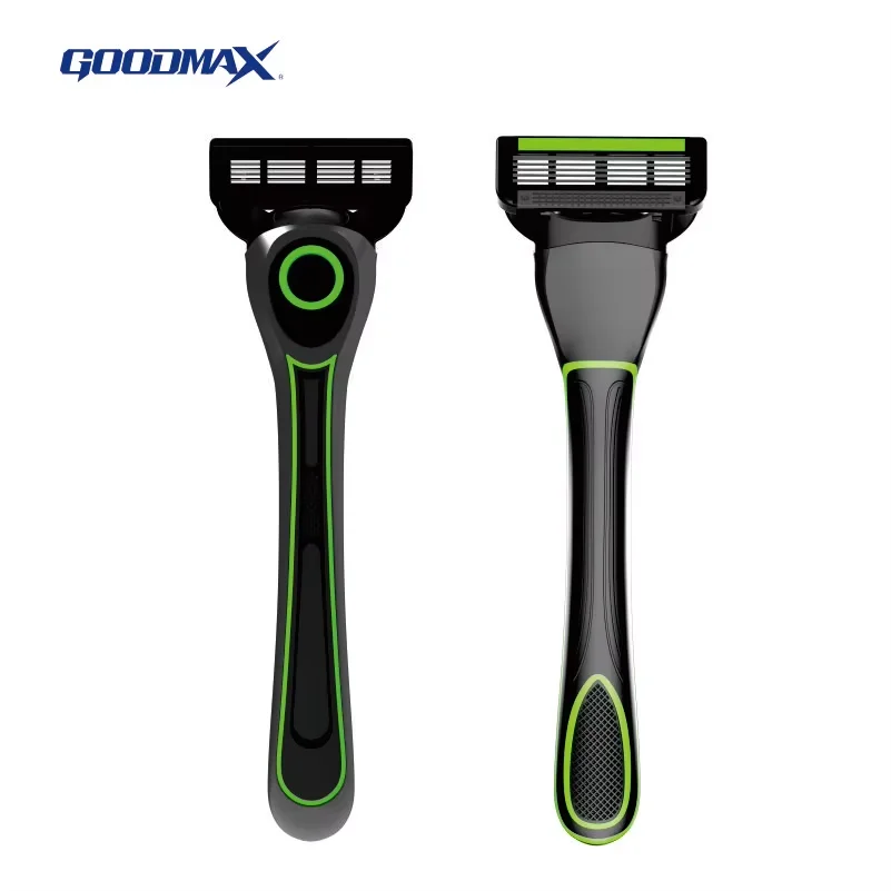 New Black Five-blade Razor for Men Reusable Manual System Razor with Replaceable Cartridge 5 Blade