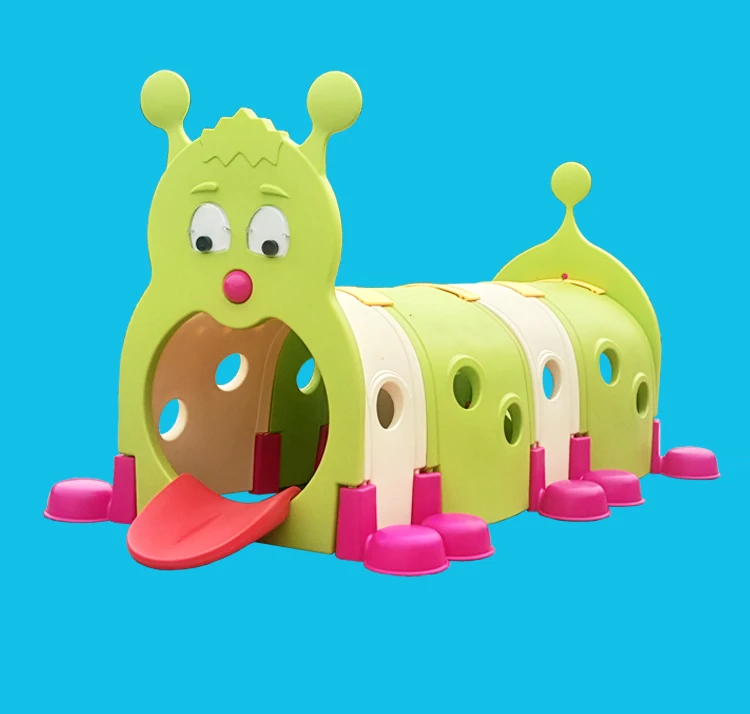 Moetry Preschool Indoor Toys Kids Plastic Play Tunnel Purple Caterpillar Crawl Tunnel for Nursery School Toddler