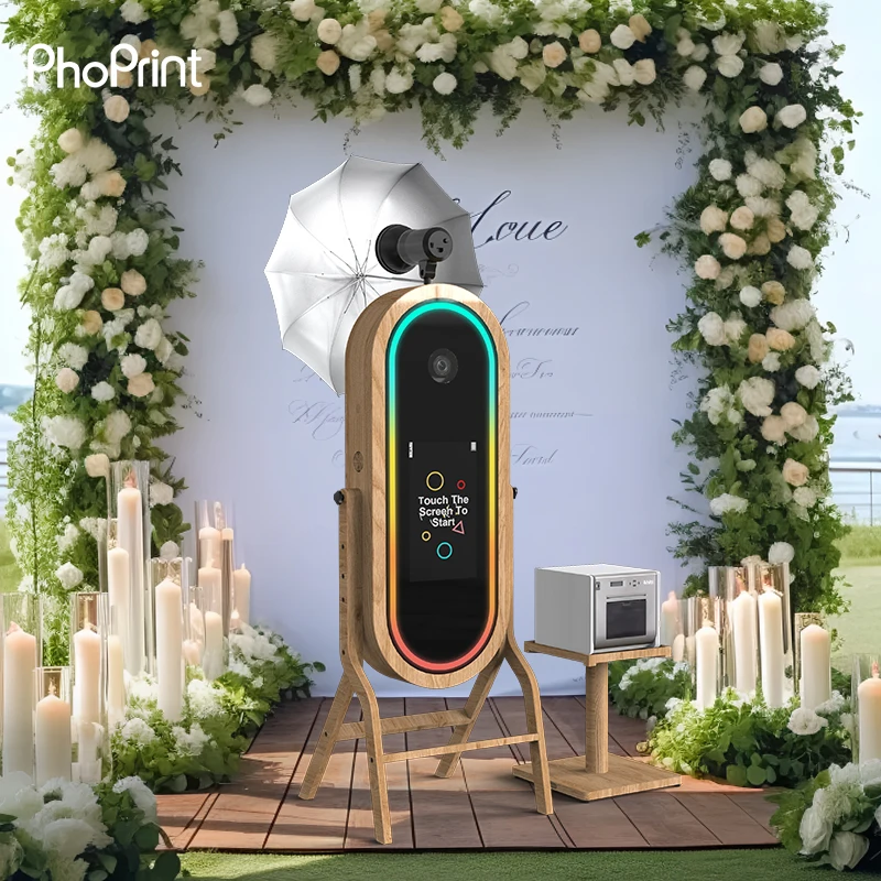Phoprint Touch Screen Wooden Magic Mirror Photo Booth Machine  For Party