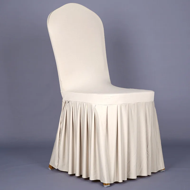 Чехлы для стульев с белой юбкой и рюшами ресторана Housse De Chaises Pour Mariage Pas Cher Blanc Fundas Para Sillas