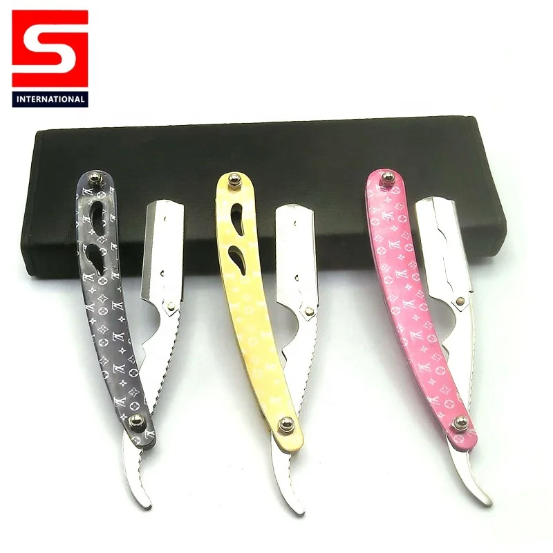  Высококачественная профессиональная прямая Парикмахерская бритва с лазерным покрытием из нержавеющей стали для влажного бритья/бритвенные лезвия