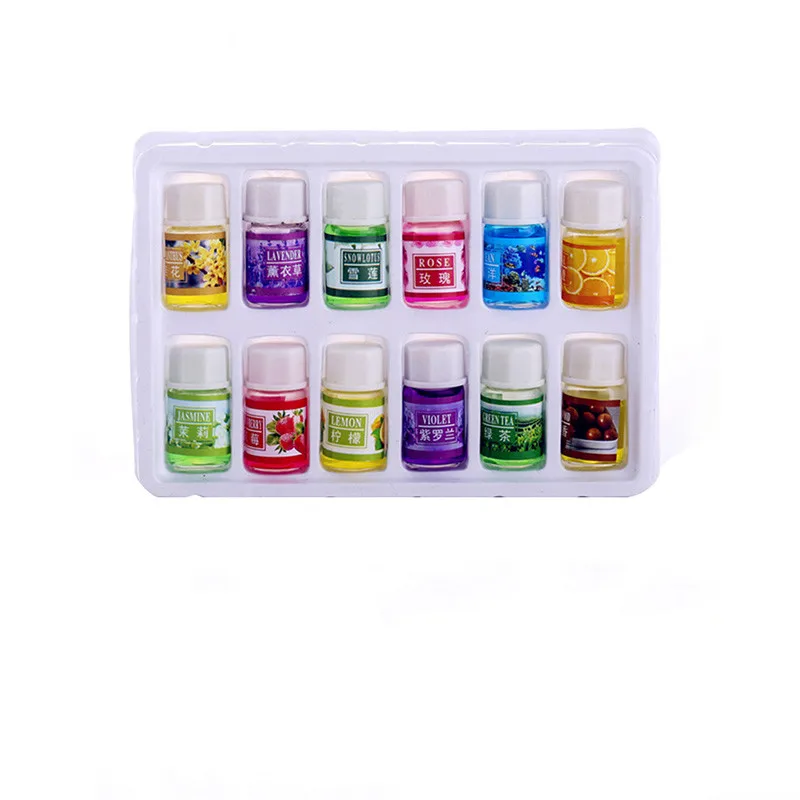 3ml*12pcs Plant Water Soluble Parfum Essen tial Oil Massage Fragrances Oil Rose Lavender Help Sleep Essen tial Oil