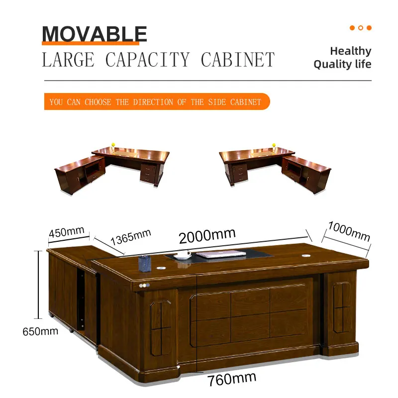 Factory Direct Sale Wooden L Shape Cheap Office Table Executive Design