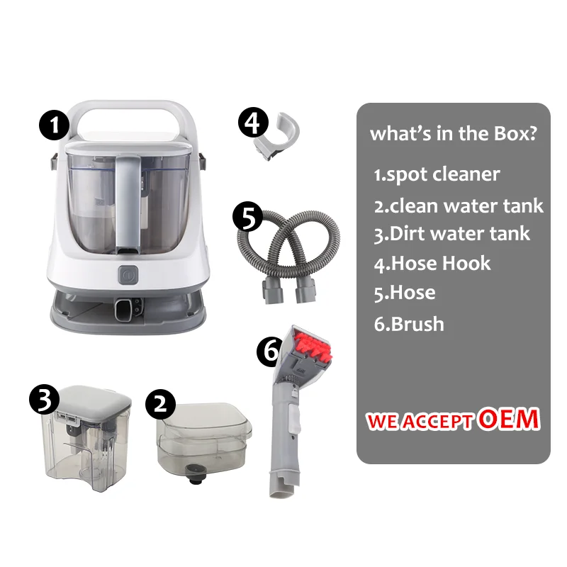 Factory Wholesale Portable Multifunctional Sofa Vacuum Cleaner Washing Shampoo Carpet Spot Cleaner for car