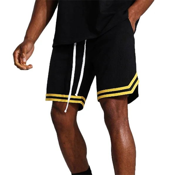 MAN MESH BASKETBALL TAPE SHORTS RUNNING SHORTS WITH TAPE DETAILS HIGH QUALITY SPORTSWEAR