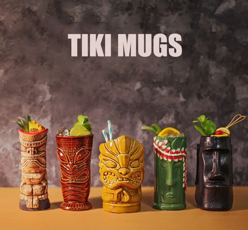 Керамические Гавайские кружки Luau для вечеринки посуда напитков керамические украшения tiki милые экзотические Коктейльные