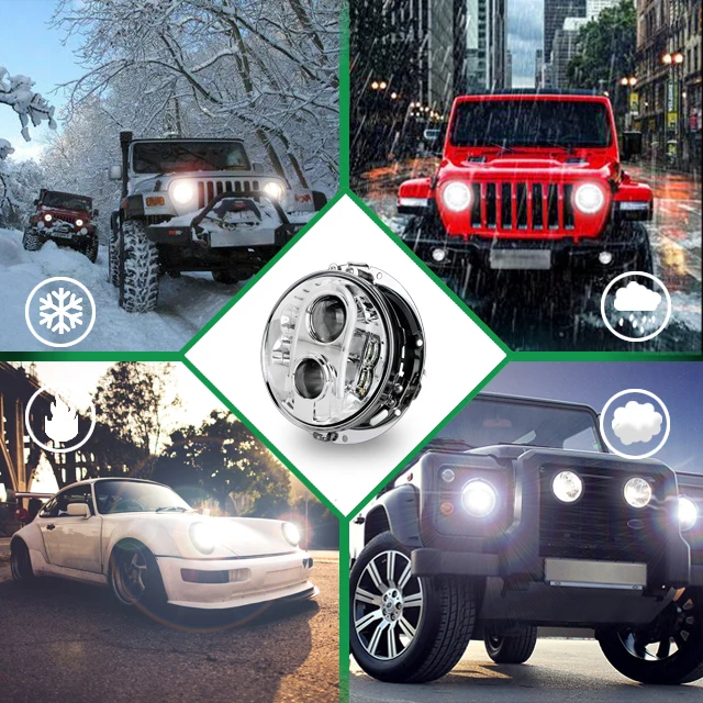 Tuff Plus 7 inch 80W 4x4 offroad led car headlights lamp 3000lm led lamp headlight for motorcycle