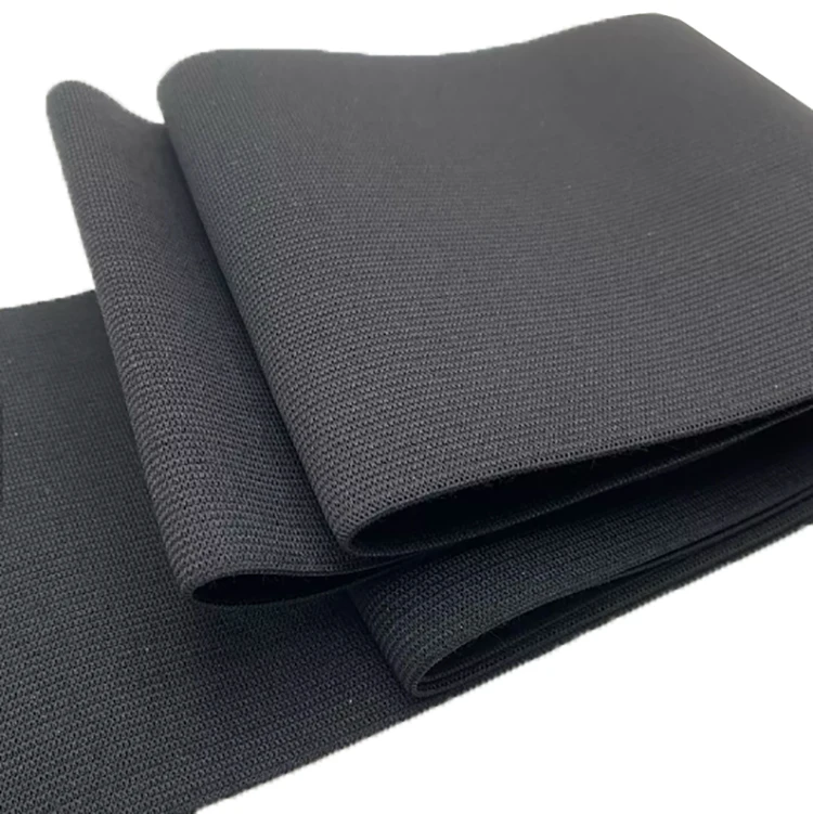 Bulk Stock Black  10cm 15cm 20cm 25cm 30cm 40cm 50cm Wide Knitted Elastic Band for Waist Band Wrap