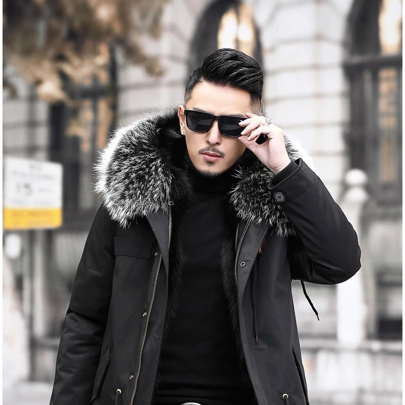 100% Real Fur Collar For Parkas Coats luxury Warm Natural Raccoon Scarf Women Large Scarves Male Jackets coat