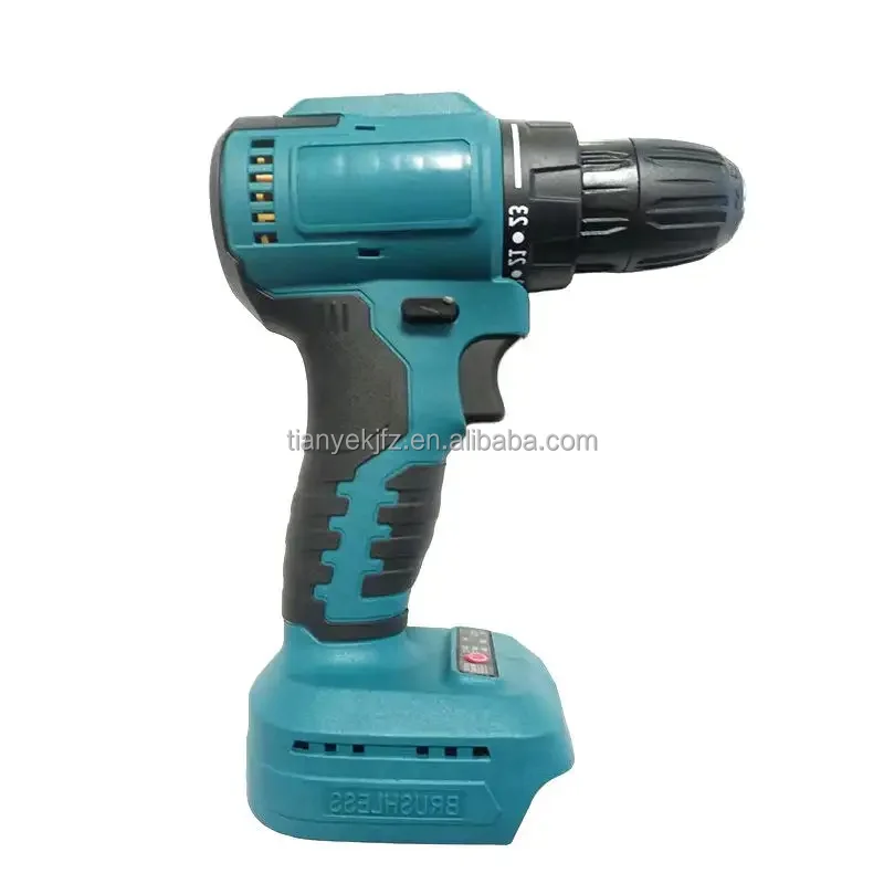 Brushless Lithium-battery Rechargeable Perceuse Electrique Electric Cordless Drill Screwdriver Impact Drill Factory Supply 21V