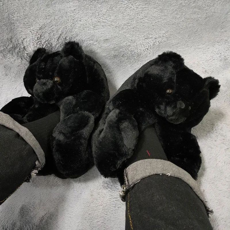 OXGIFT Wholesale kids plush teddy bear slipper shoes for women