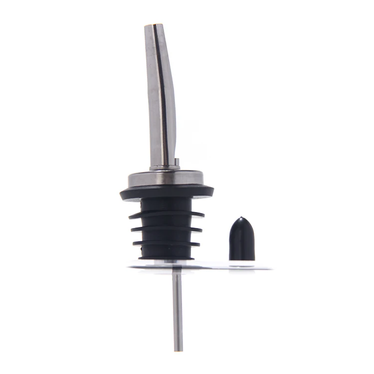 Silver Engraved Logo Flip Top Stopper Standard Oil Pourer Olive Oil Pourer