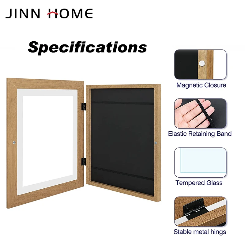 Kids Art Frames Box For 10x12.5in Picture Horizontal Or Vertical Display Front Opening Wall Display for Artworks, Kids Drawings