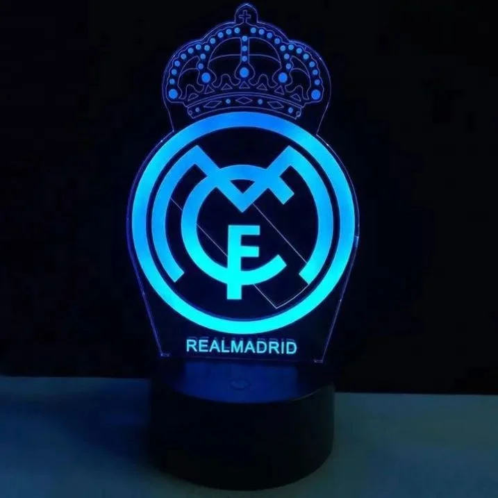 Shingel 3D night light football soccer 3D Pikachu logo dragon ball wallpaper pattern lamp Color Change LED night light