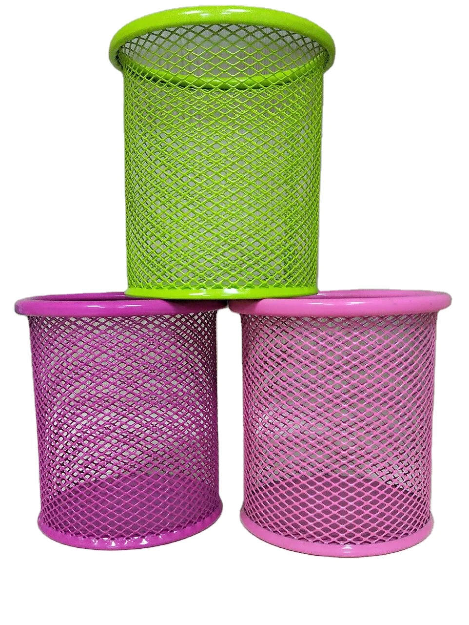 Creative Multifunctional Office Organizer Simple Metal Mesh Pen Holder with Hollow Design for Desktop Storage of Pens Sundries