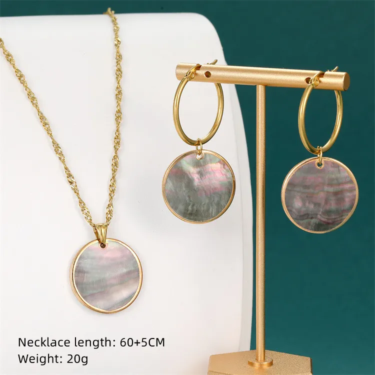 Hawaii new pearl necklace Samoa round earrings set wholesale Hawaii abalone shell jewelry wholesale