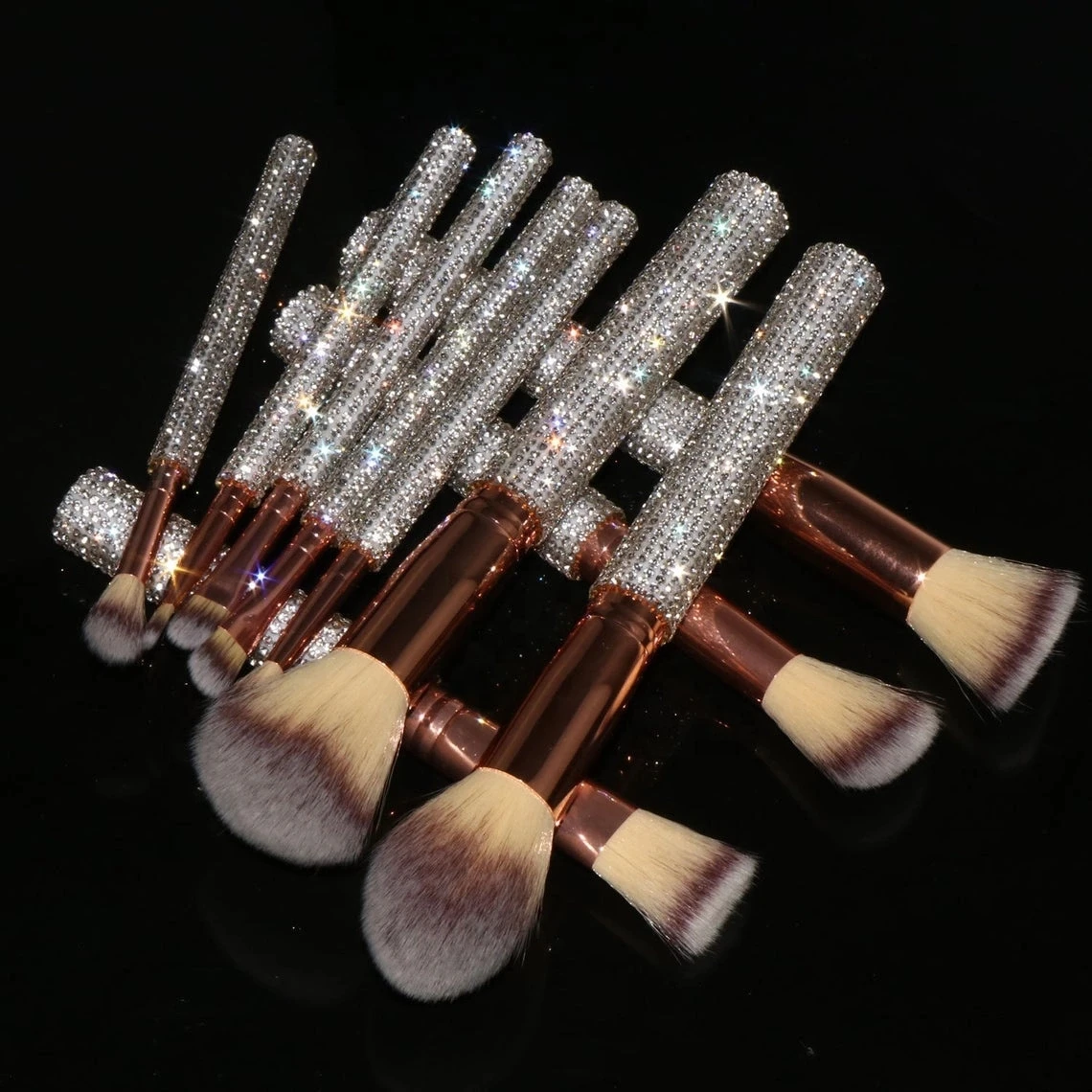  10 шт. метка частного назначения алмазный косметический набор кистей для bling макияжа оптовая