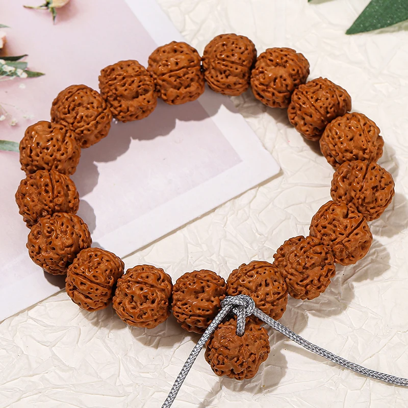 JD Unisex Prayer Tibetan Buddhism Jewelry Nature Rudraksha Meditation Bead Bracelets 14mm 16mm Vajra Bodhi Bracelets