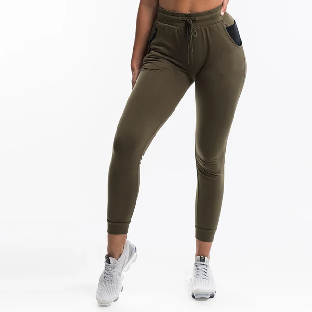 Custom Logo Fitness Ladies Sweat Track Pants Slim Fit Running Jogger Pants Drawstring Gym Tights Blank Sports Sweatpants Women