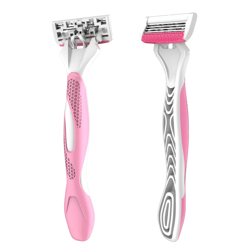 New Design Four Blade Disposable Shaving Razor for Women Open Back with Twin Lubricate Strip