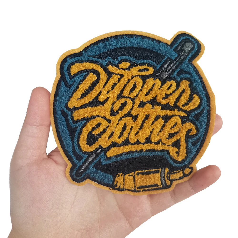 Designer Rainbow Soccer Leather Custom Hand Embroidery Patch Chenille Letter Famous Brands Iron On Hat