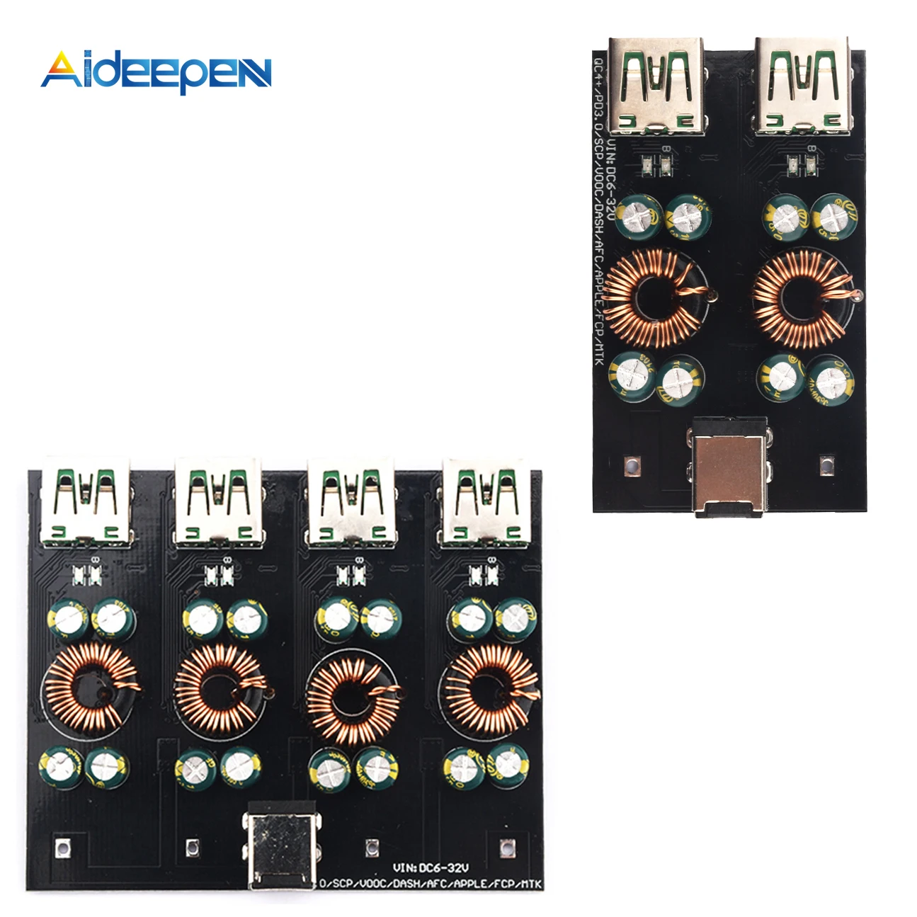 QC4+ QC4 QC3.0 USB Type-C Mobile Phone Quick Charge Adapter 6-32V Step Down Buck Boost Module for PD Qualcomm