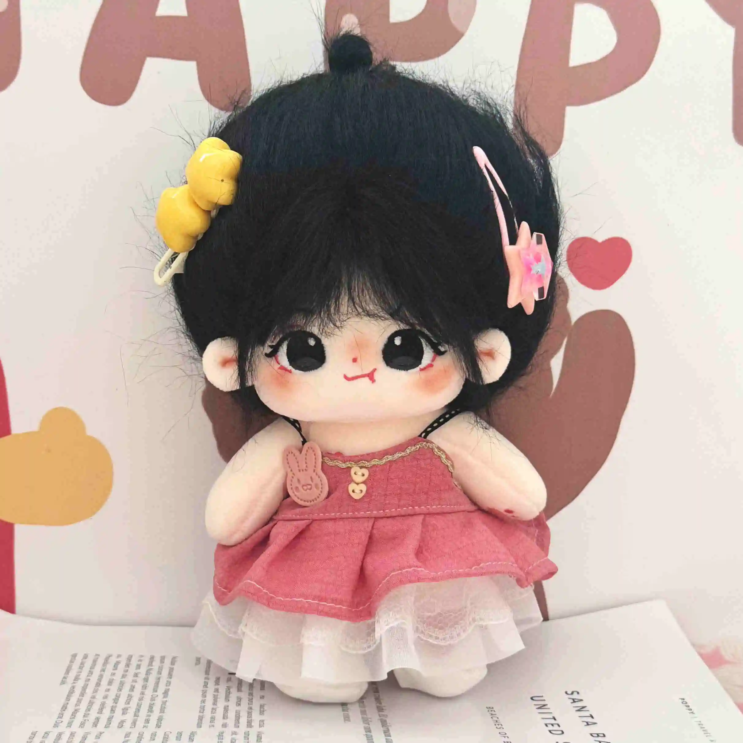 Hot sale custom anime character plushies doll 20cm kawaii cotton doll with clothes