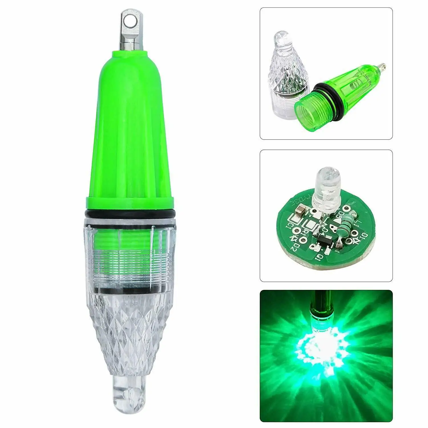 100% WATERPROOF commercial sea bait led Green fishing lights underwater
